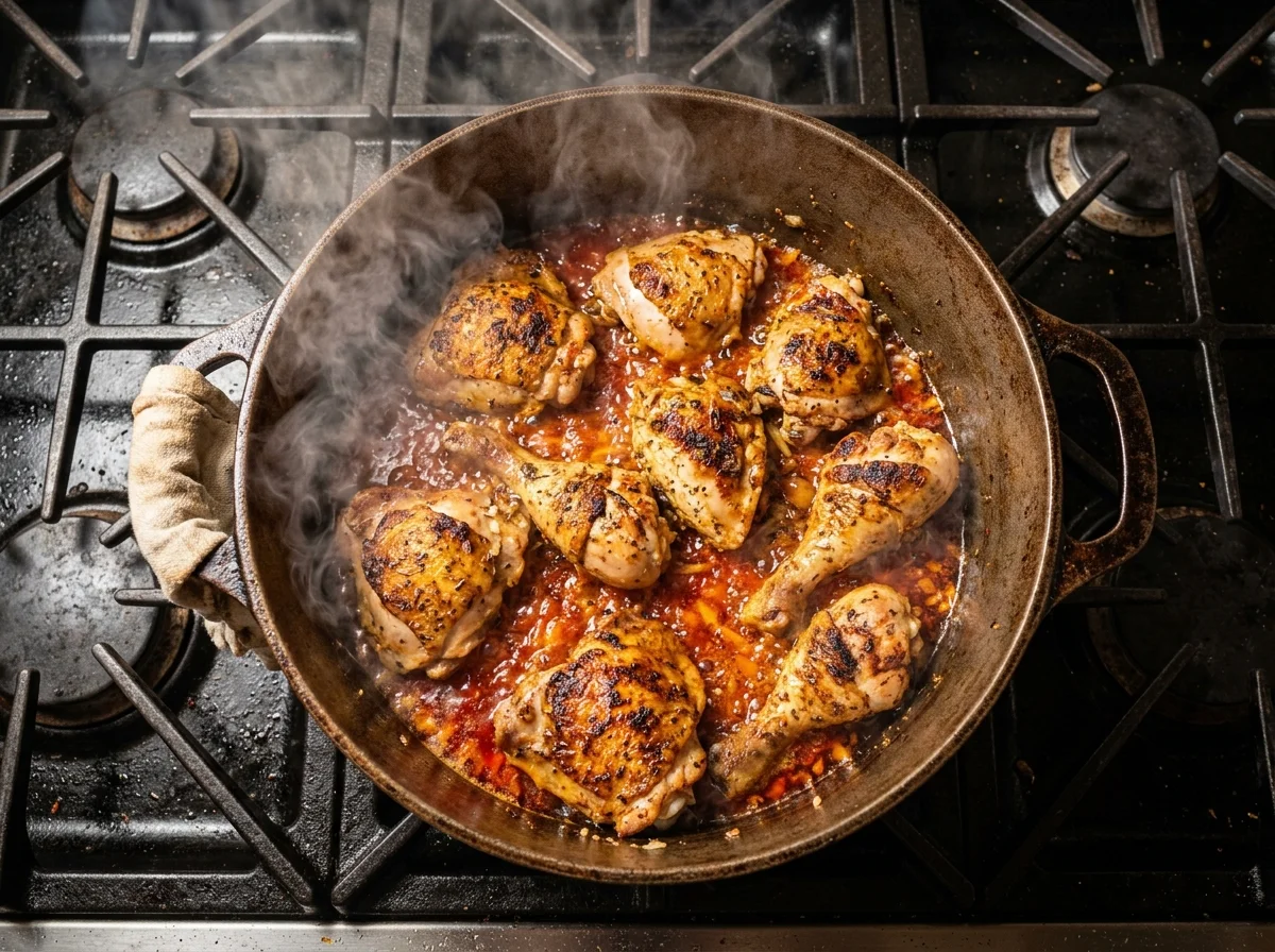 手順2: 鶏肉を焼きつける（10分）