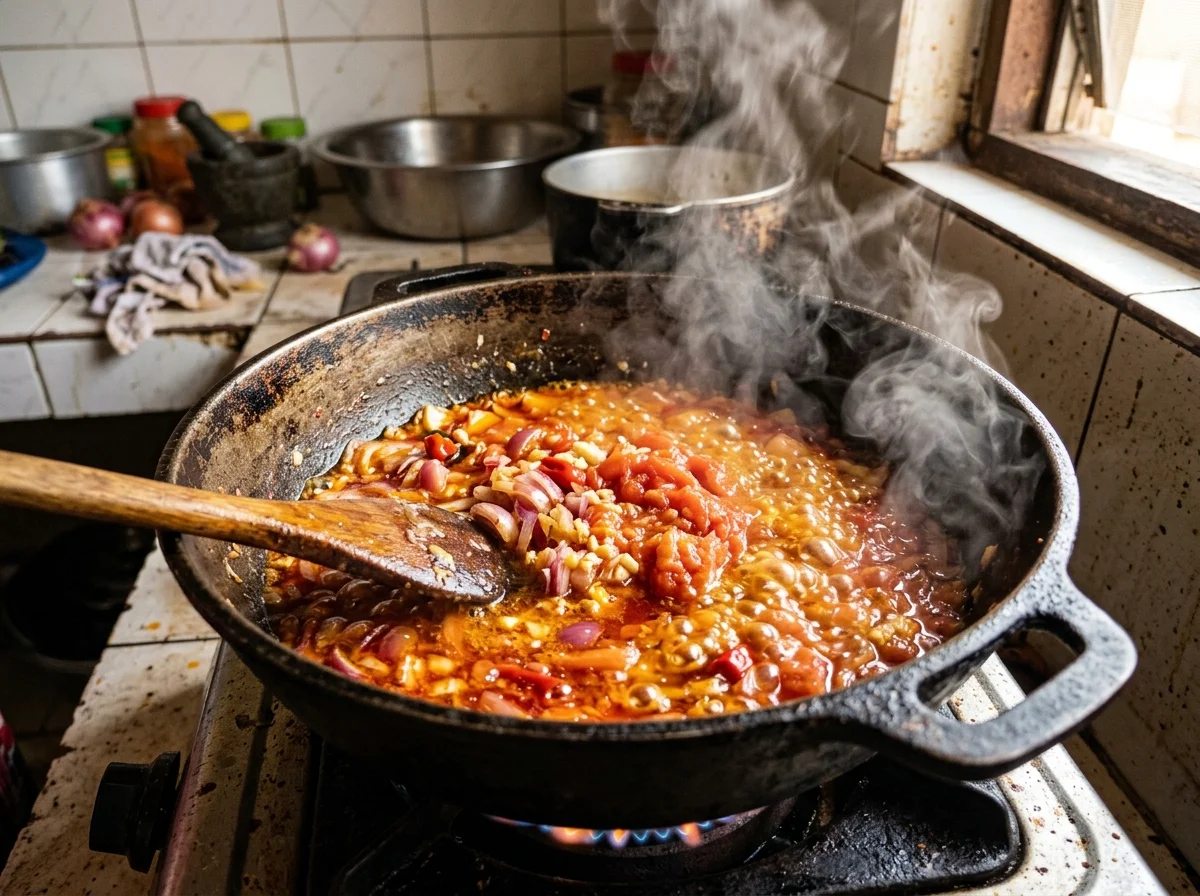 手順3: 香味野菜を炒める（8分）