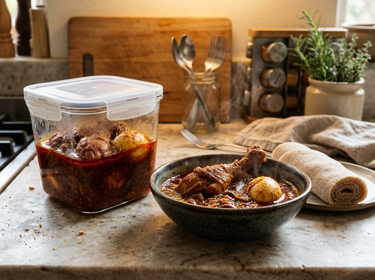 ドロワットの保存容器と温め直した一皿