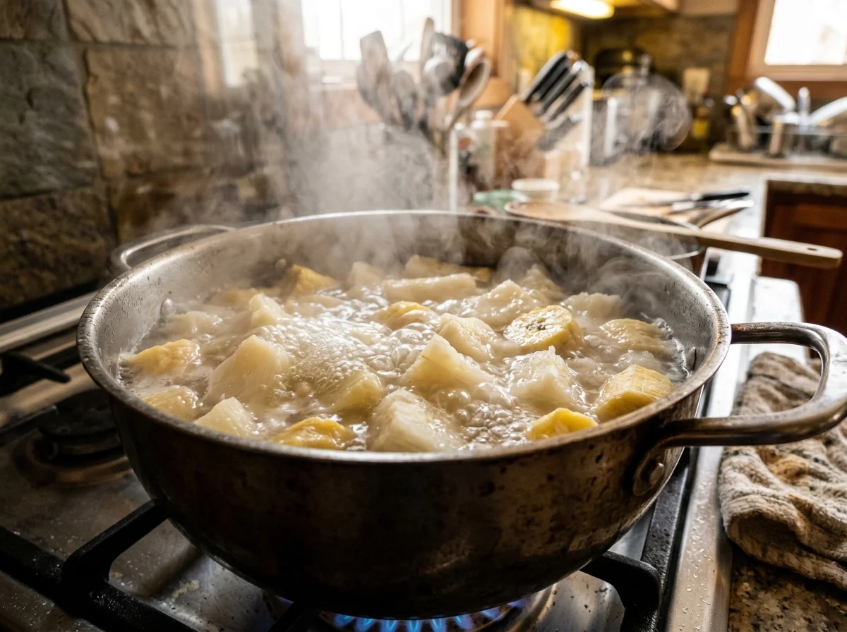 手順2: トマトベースを作る（10分） — トマト4個、玉ねぎ半分、にんにく2片、生姜の残り、ハバネロをミキサーまたはフードプロセッサーでなめらかなペースト状にする。