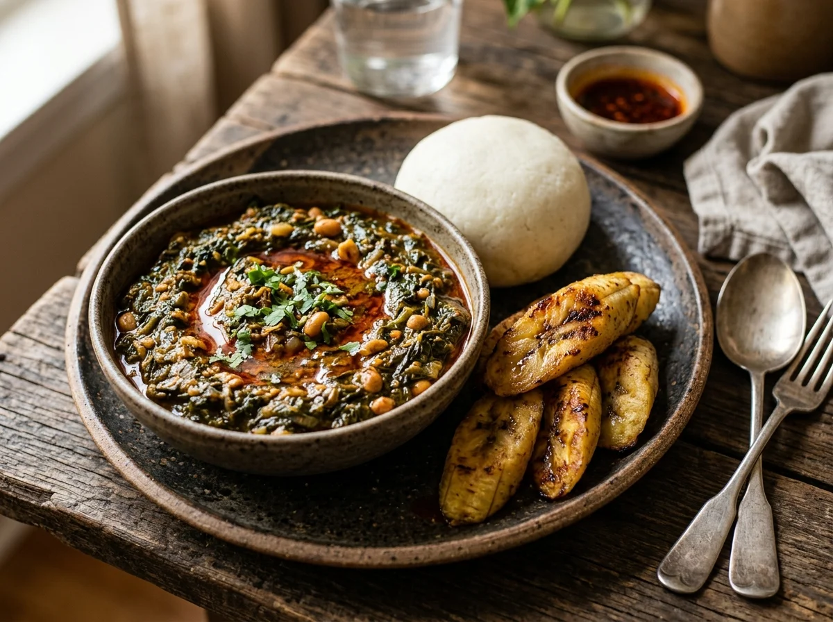 手順8: ウガリを作り、盛り付ける（10分）