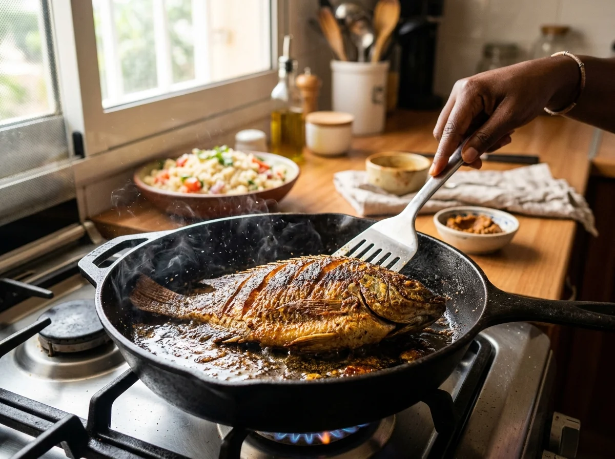 手順7: 皮がパリッとするまで動かさないのがコツ