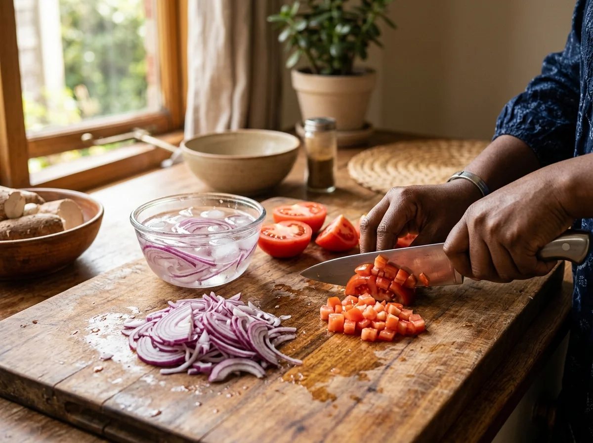 手順10: 唐辛子を細かく刻む