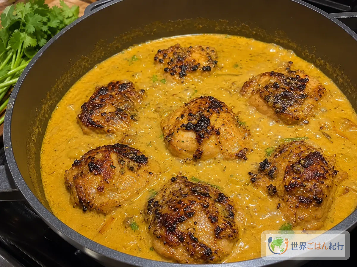 手順5: 鶏肉を戻して煮込む