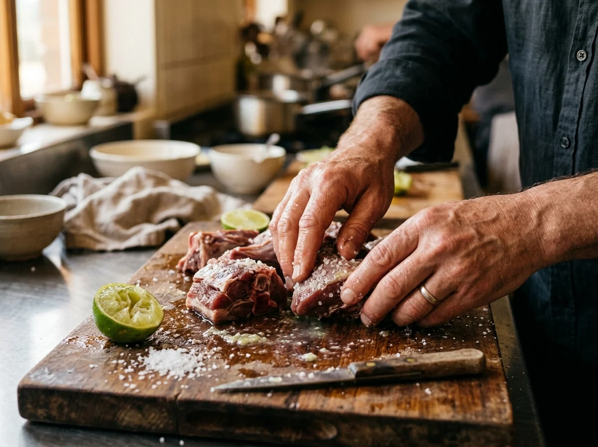 手順1: ヤギ肉を下準備する(15分)