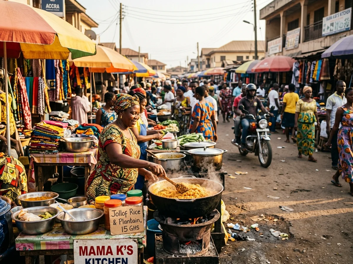 西アフリカの食文化をイメージした風景