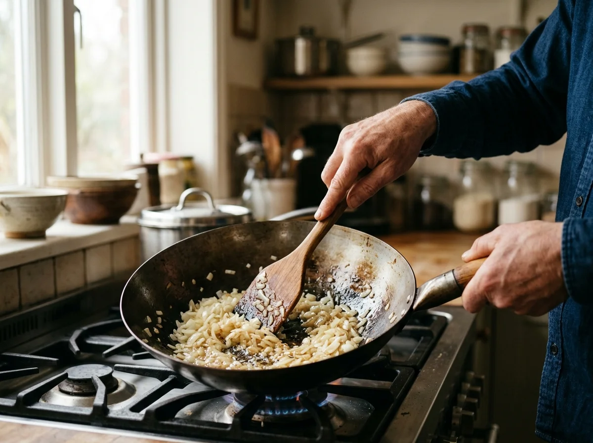手順1: 鶏もも肉に塩・こしょうで下味をつけ、鍋にサラダ油を熱して表面を焼き付ける。全面に焼き色がついたら取り出す