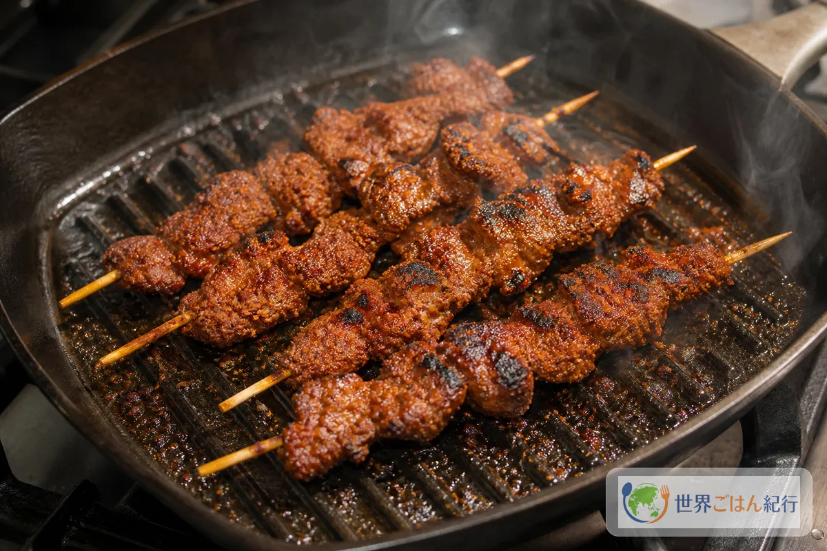 手順5: グリルパンで焼く（6〜8分）