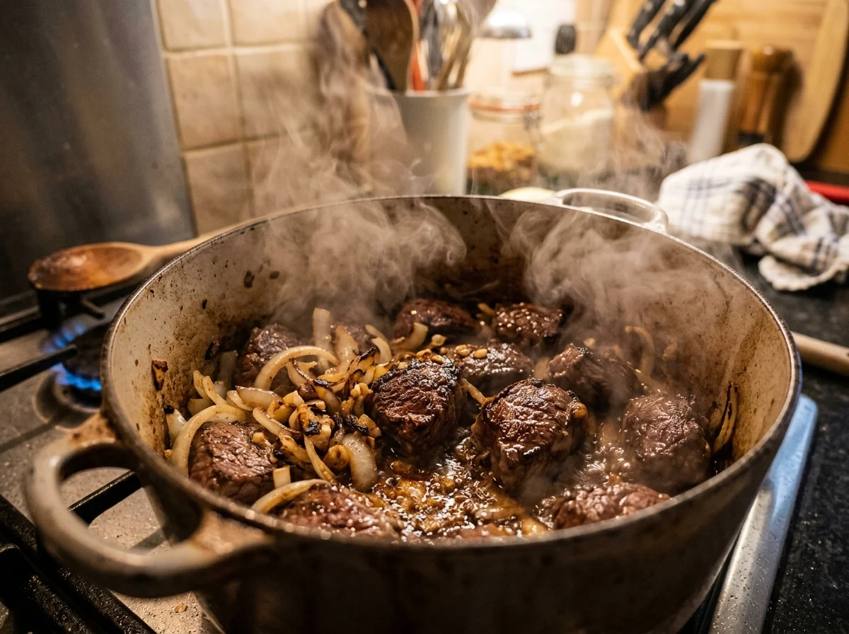 手順2: 牛肉を焼く(8分)