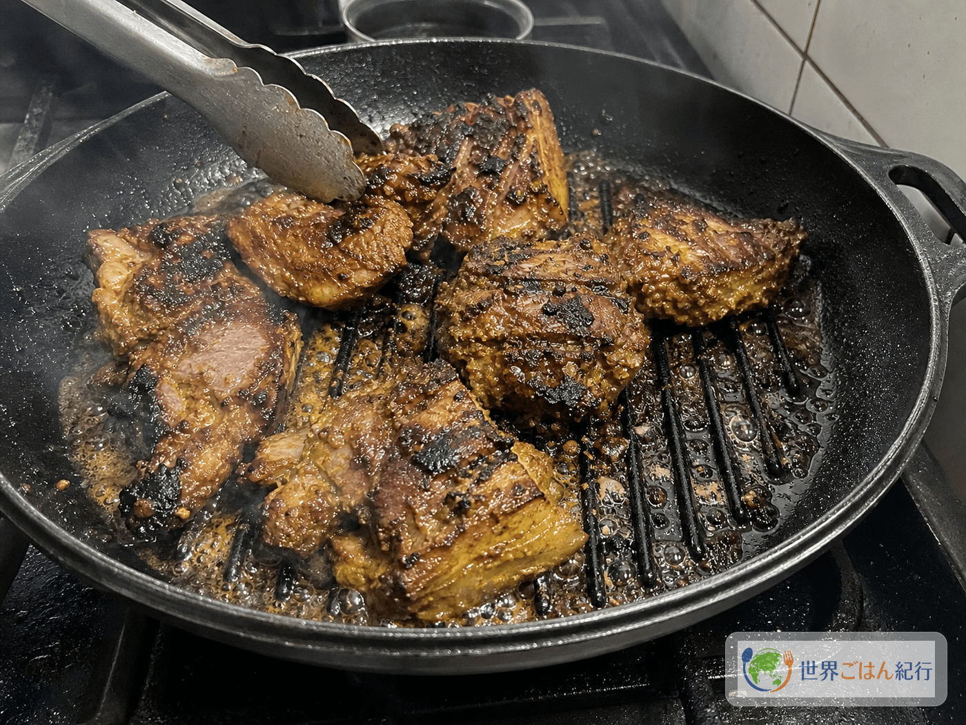 手順5: 肉を焼いて中心温度を見る
