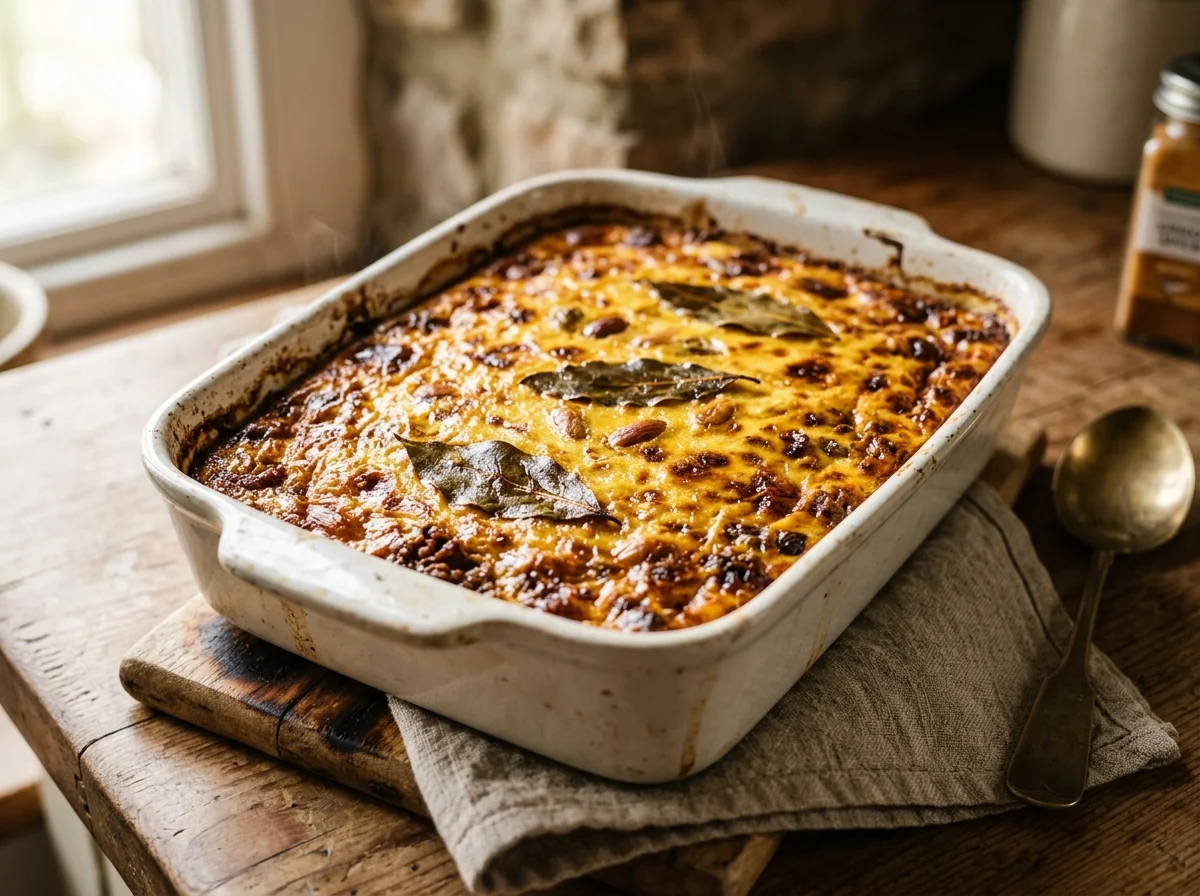 ボボティ｜南アフリカの国民食カレーミートローフの調理工程。1. 炒めた挽肉に、ミルクに浸したパン（ペースト状）を加えてよく混ぜる 2. 溶き卵1個を加えて全体に馴染ませる