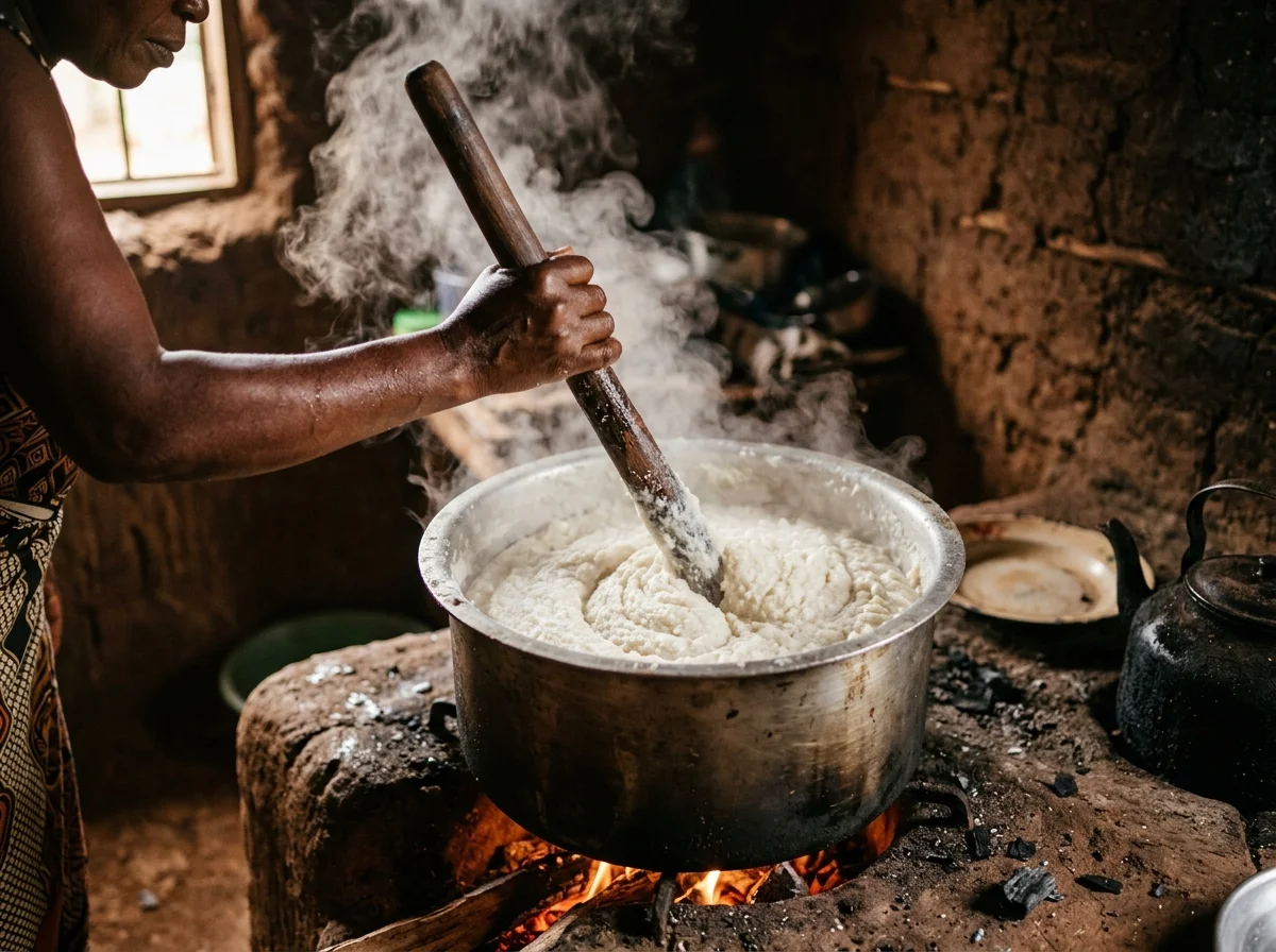 手順3: 弱火で3〜5分煮て、全体が均一なペースト状になるのを確認する