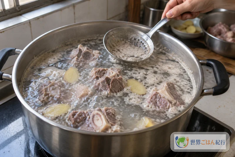 手順1: 牛肉を下ゆでする