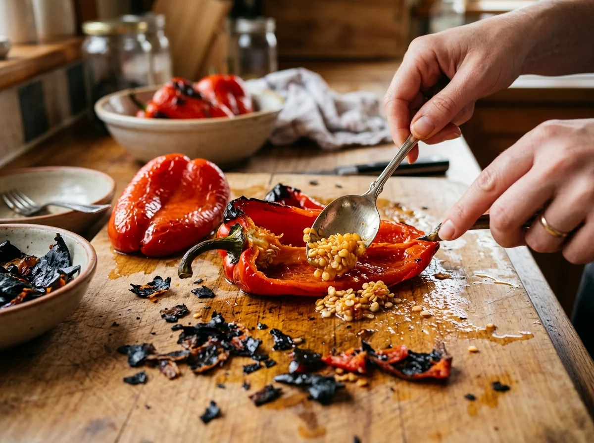 手順2: パプリカの皮をむく（10分）