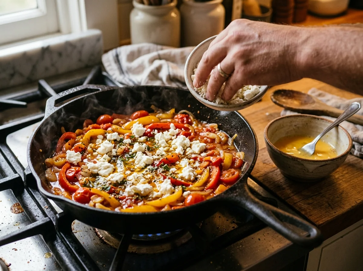 手順4: チーズと卵を加える（5分）