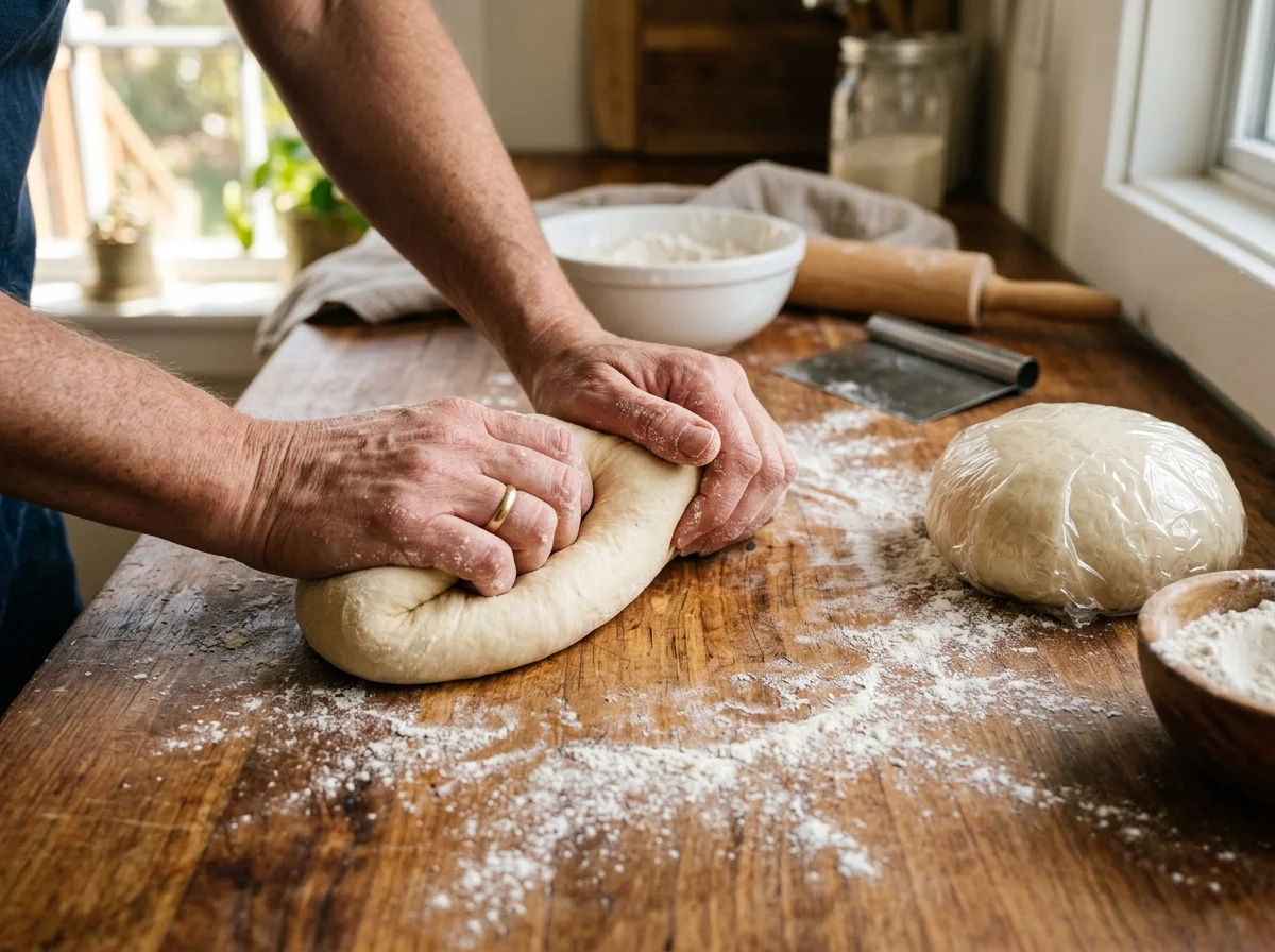 手順1: 生地を作る（10分＋休ませ30分）
