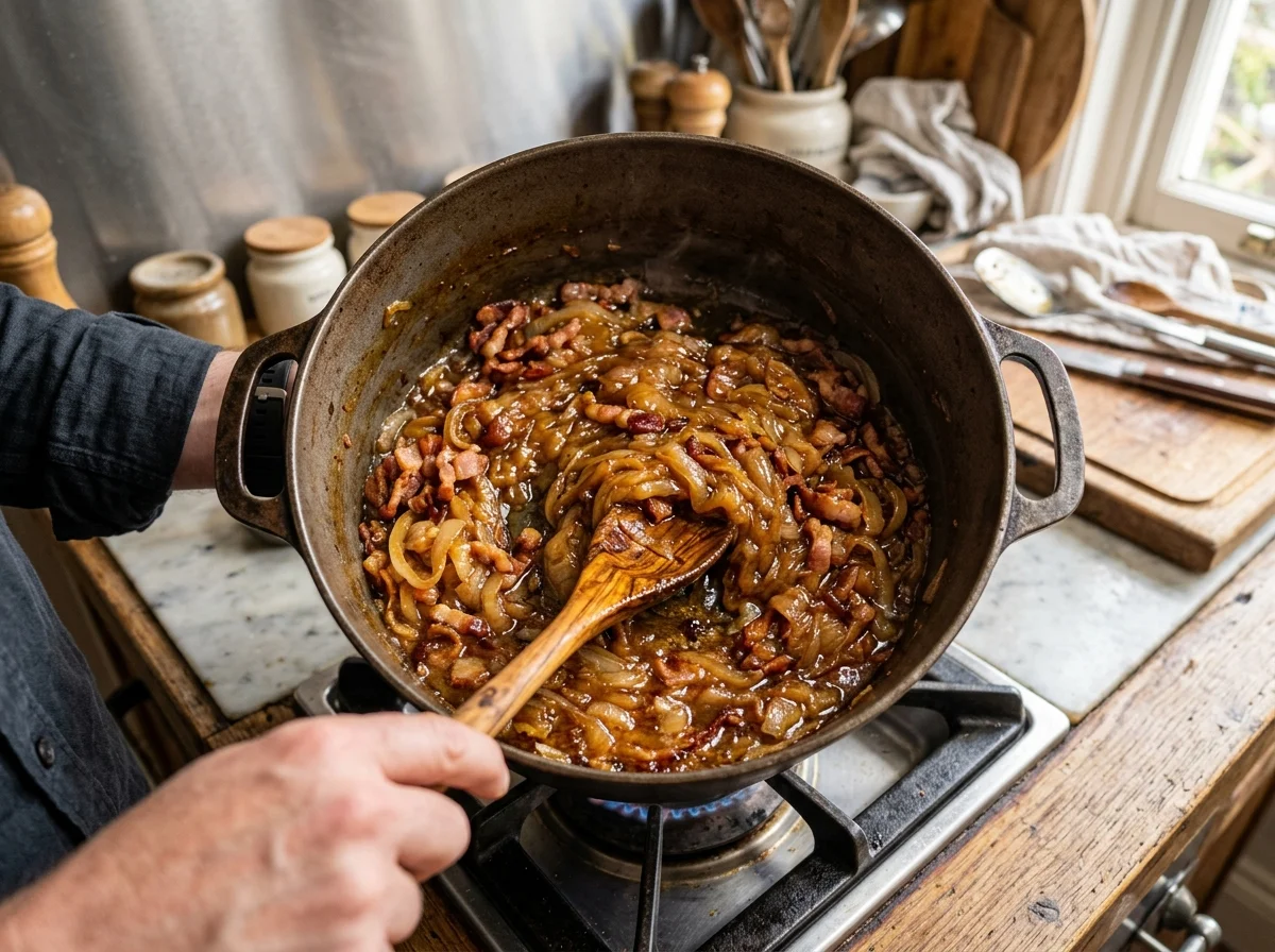 手順2: 玉ねぎを飴色に炒める(25分)