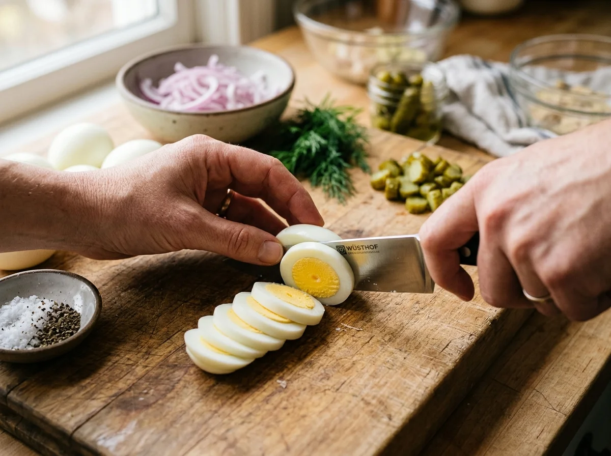手順2: ゆで卵と具材の下準備（15分）