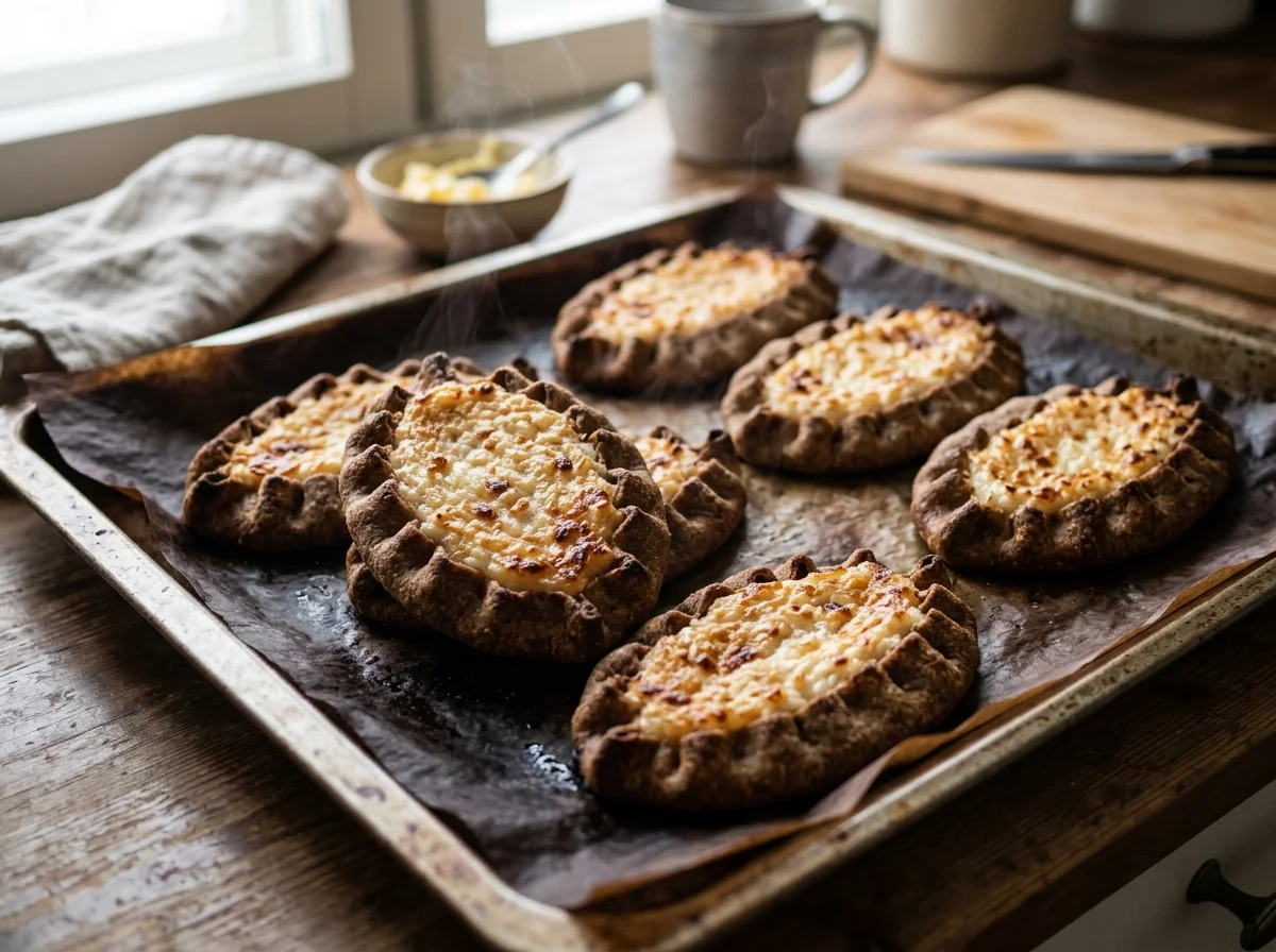 オーブンで焼き上がったカレリアンピーラッカ