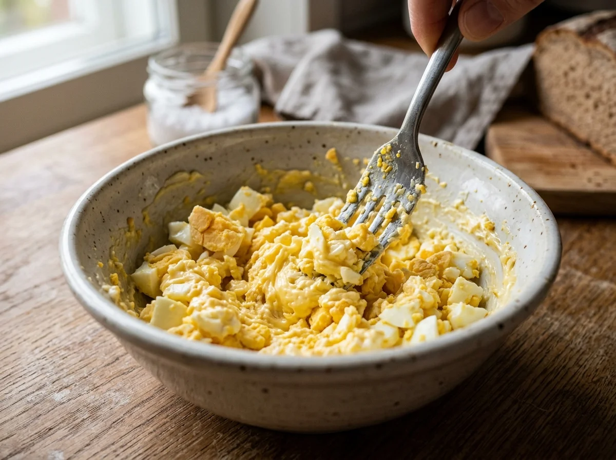 ムナヴォイ（卵バター）を作っている様子