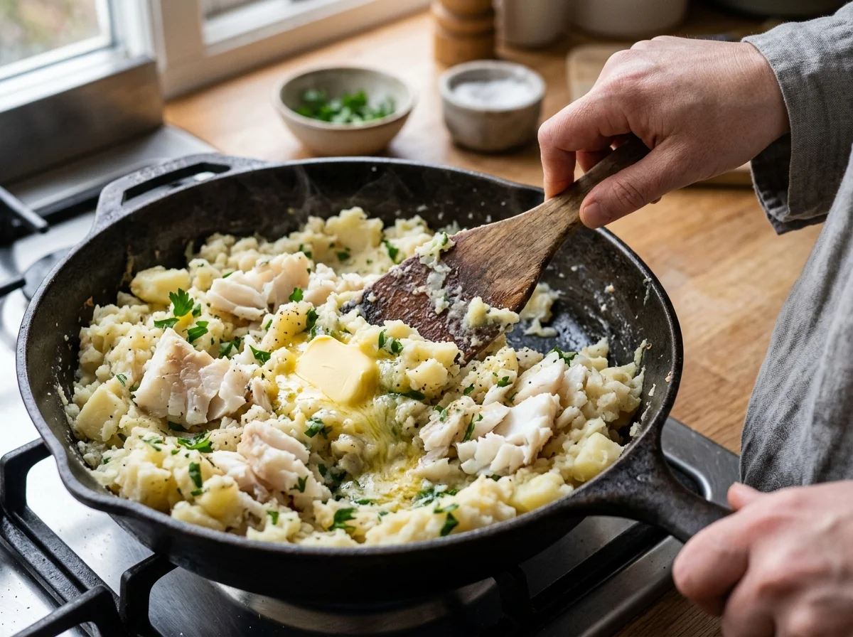 手順4: じゃがいもとタラを合わせる（5分）