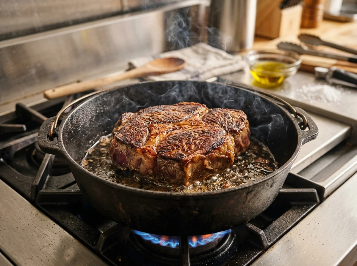 手順2: 牛肉の表面を焼く（15分）