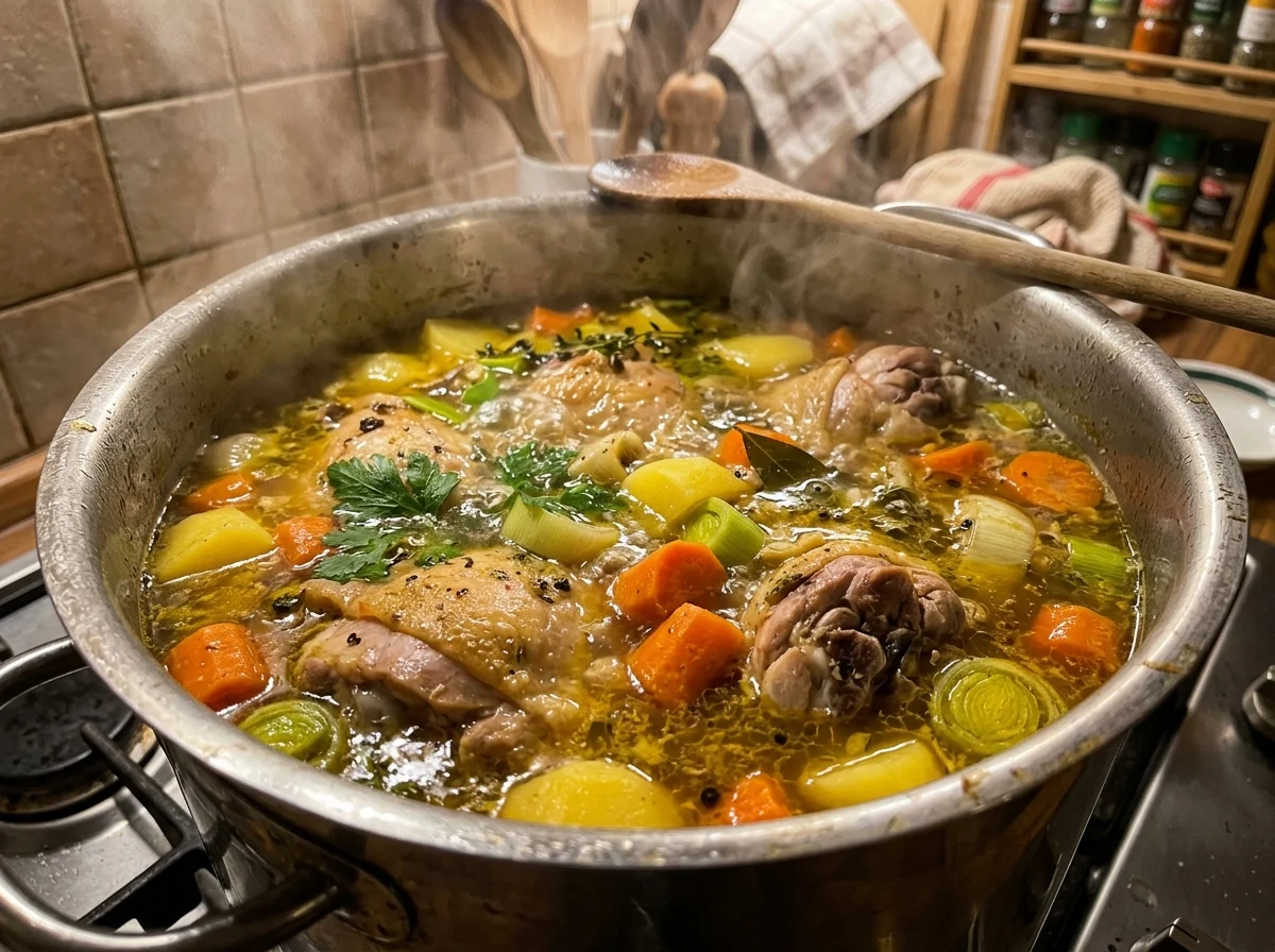 手順4: ブロスで煮込む（30分）