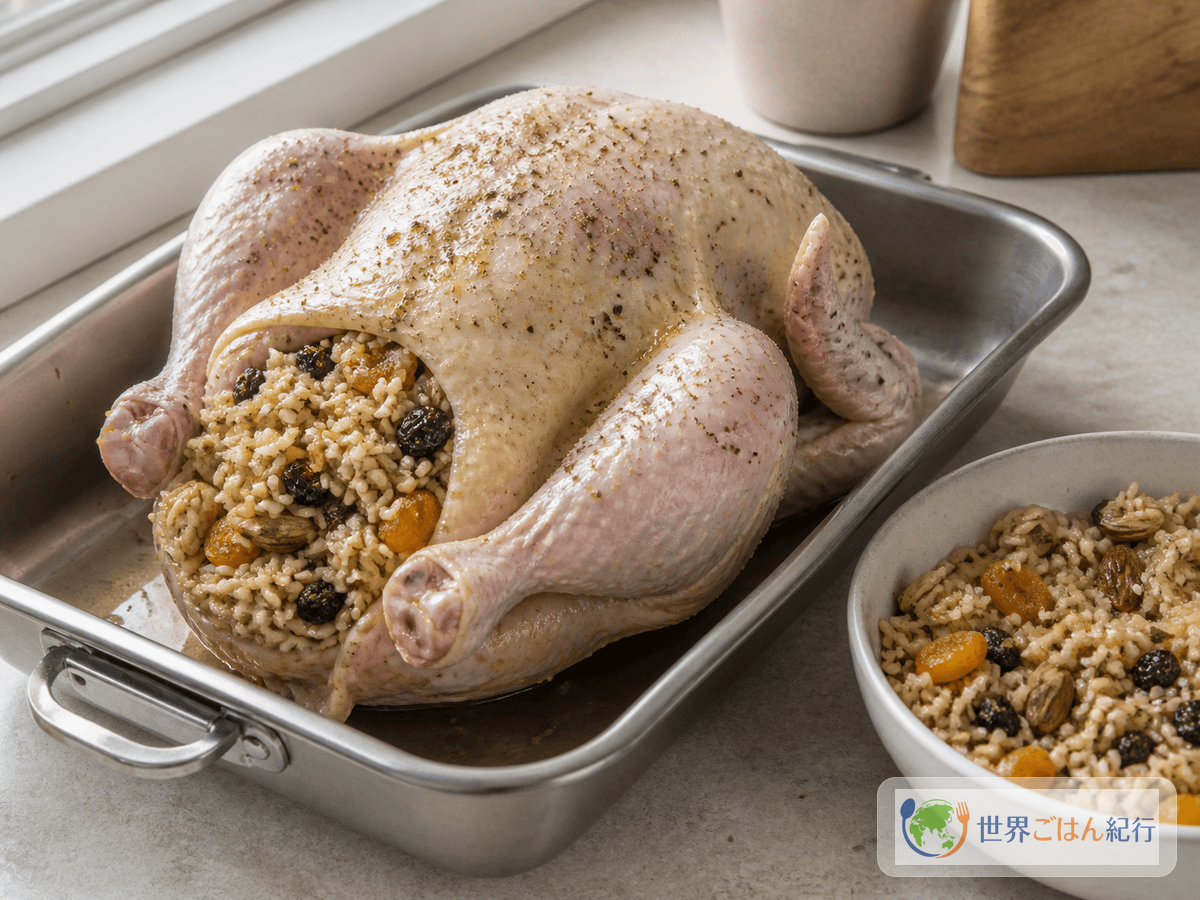 手順3: 鶏に下味を入れ、ゆるく詰める