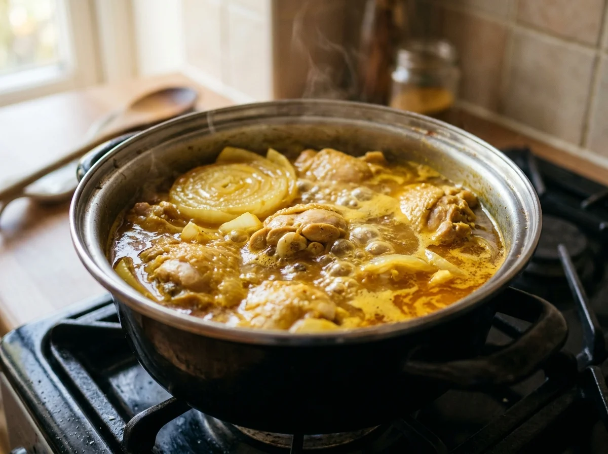 手順10: ほぐした鶏肉にサフラン液の1/3量を回しかけ、混ぜておく