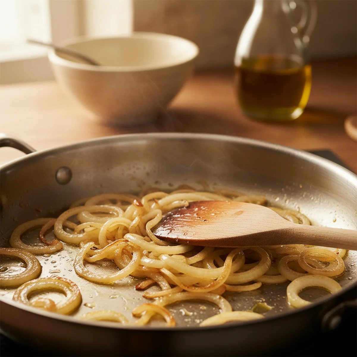 手順1: 野菜を炒める（中火で計7〜8分）