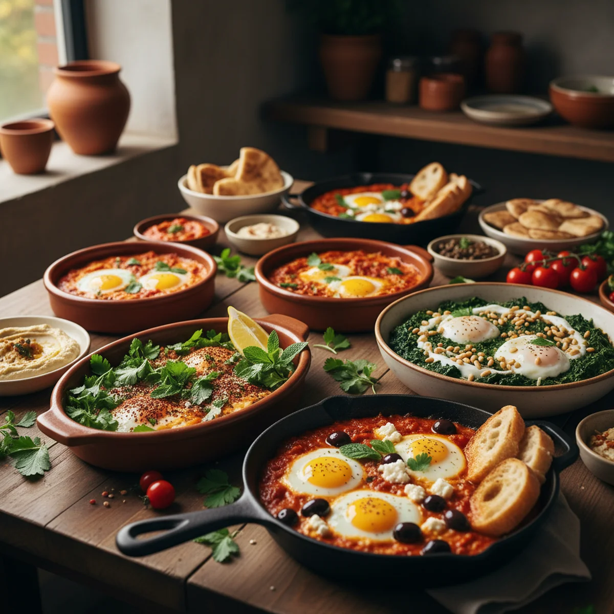 フライパンで目玉焼きを調理する様子