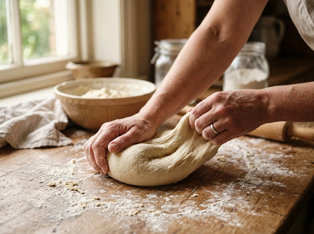 手順1: 生地を仕込む（10分 + 発酵30分）