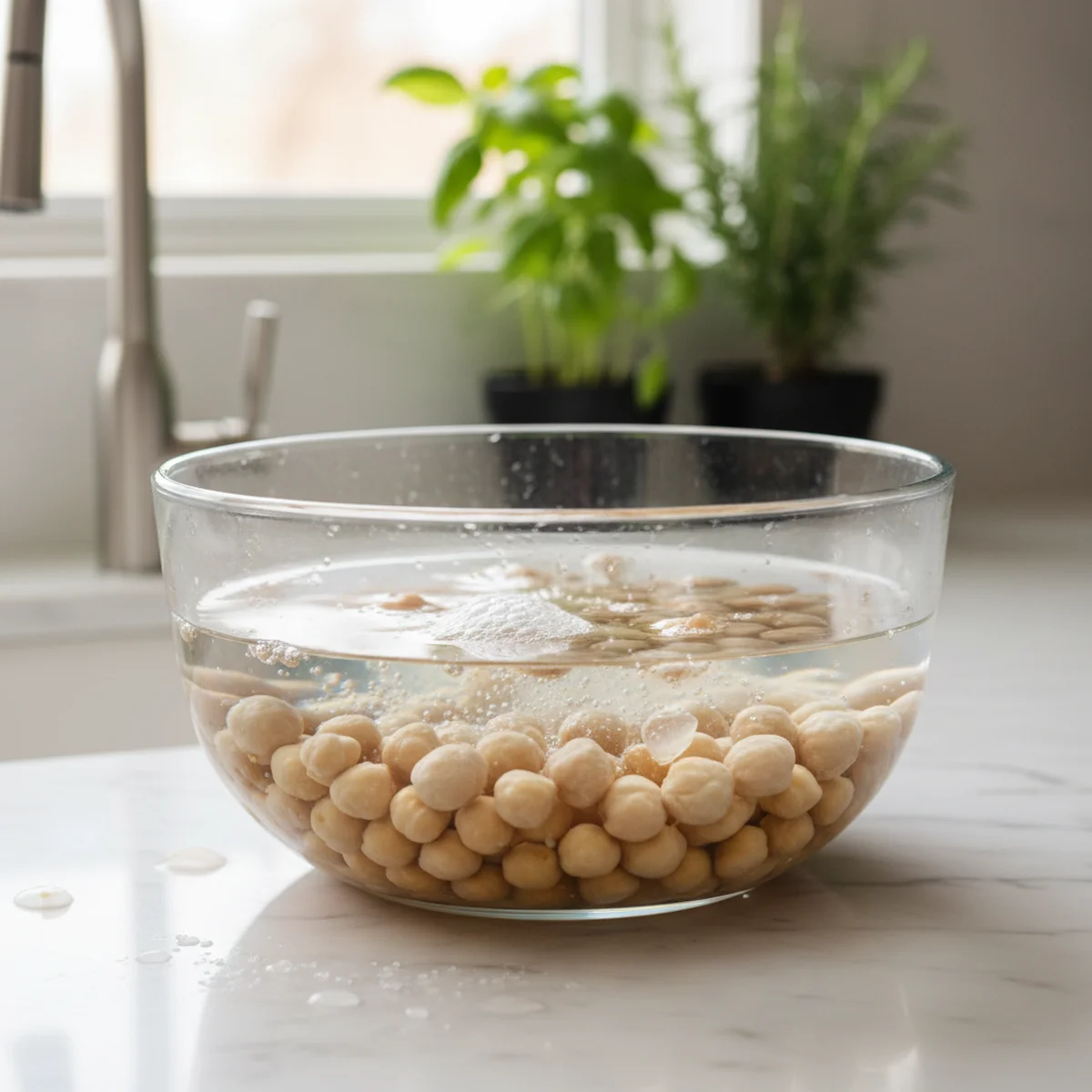 手順1: ひよこ豆を一晩浸水する（12〜24時間）