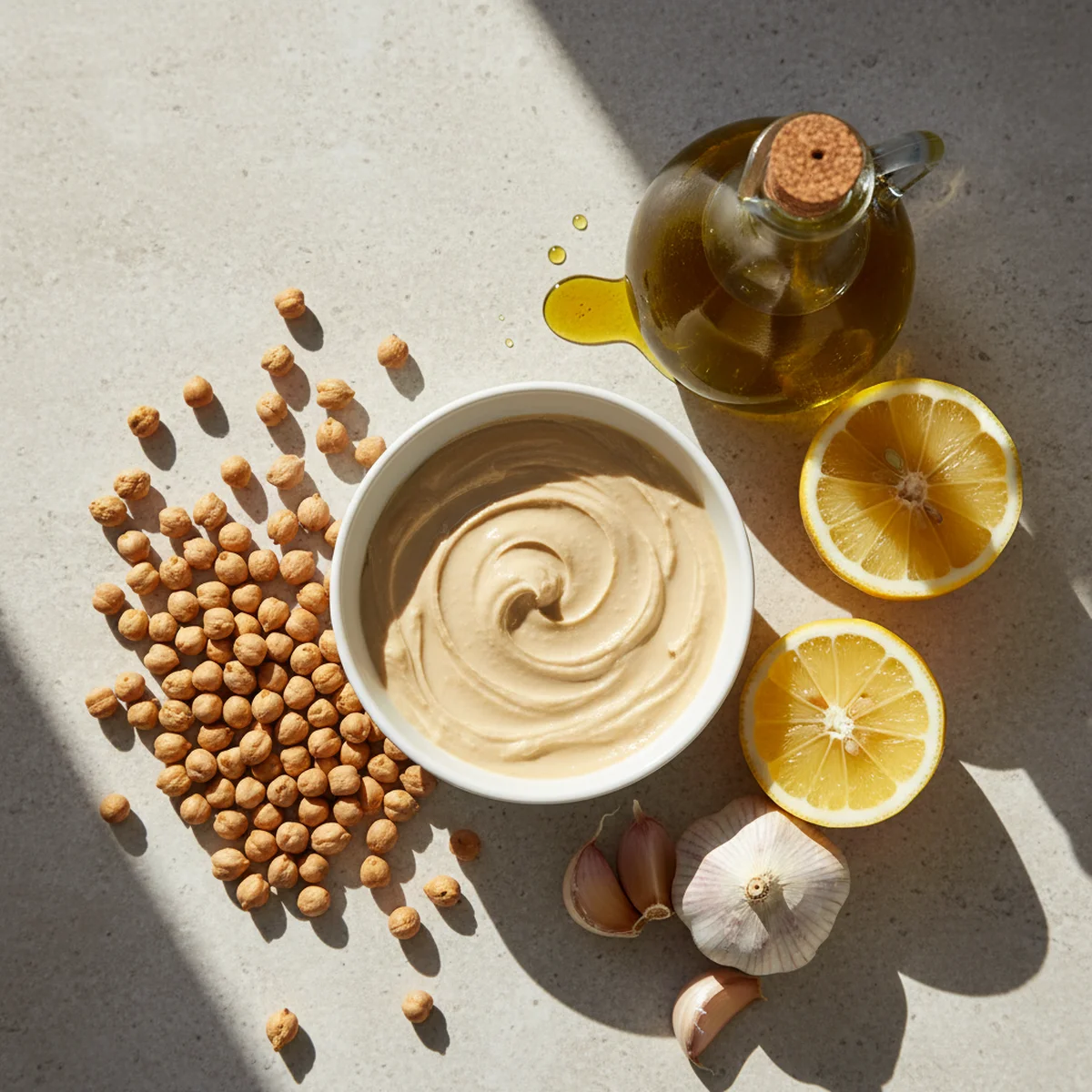 タヒニとひよこ豆の材料一式