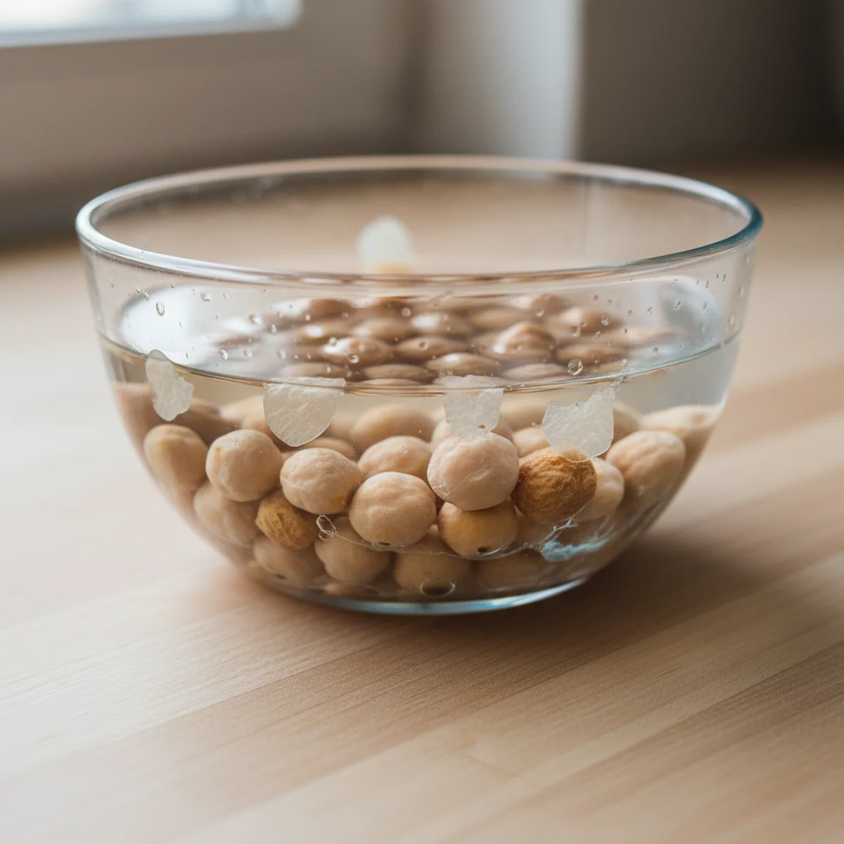 手順1: ひよこ豆を一晩浸ける（8〜12時間・前日準備）