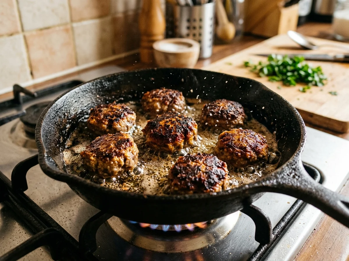 手順4: フライパンで焼く（8〜10分）