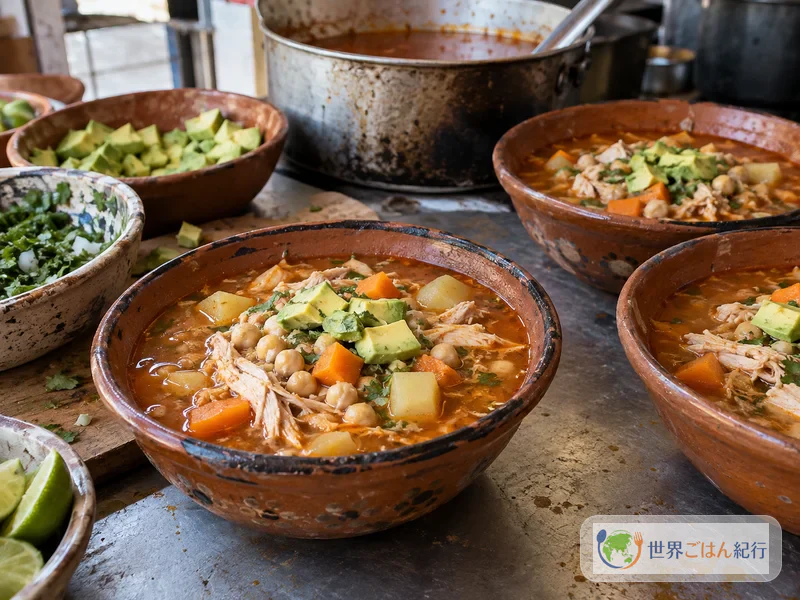 Distintos caldos tlalpeños expuestos en la fiesta de Tlalpan