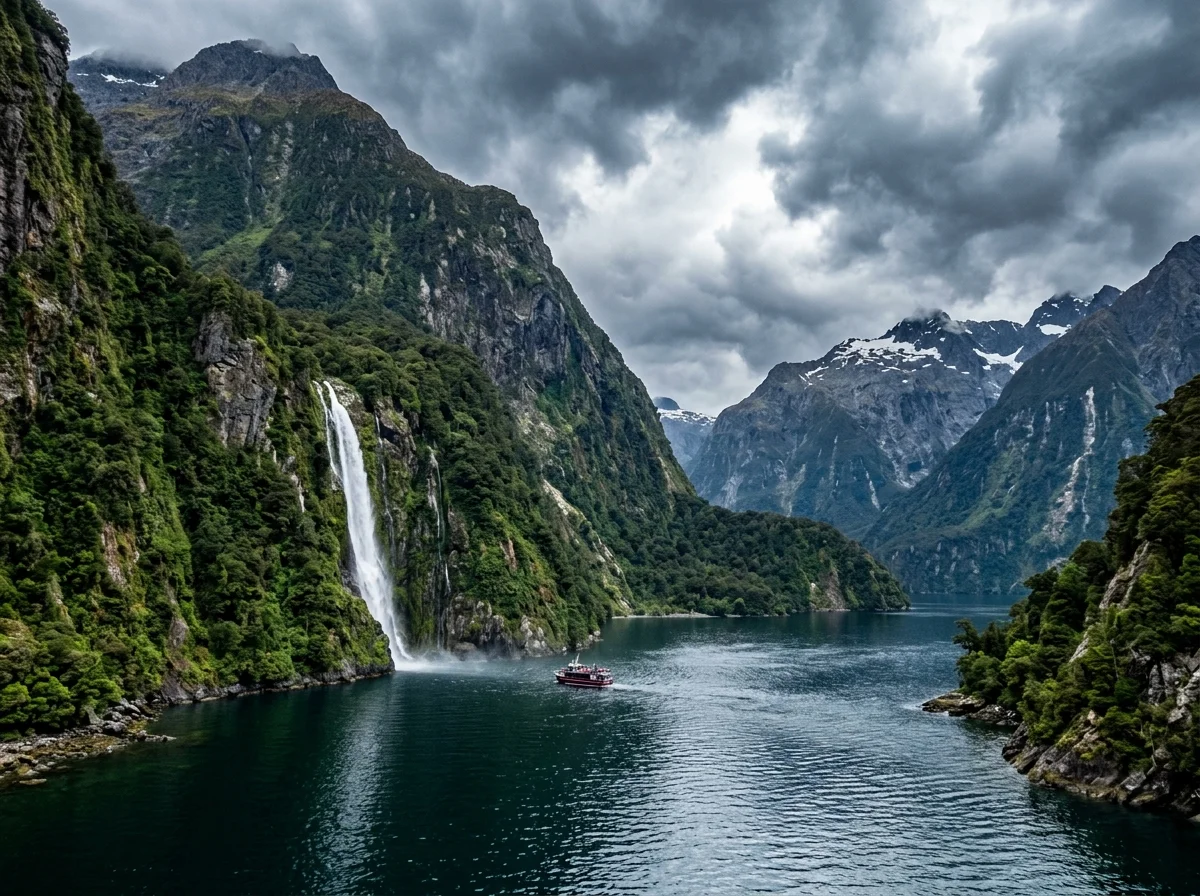 ニュージーランドの大自然、ミルフォード・サウンドの風景