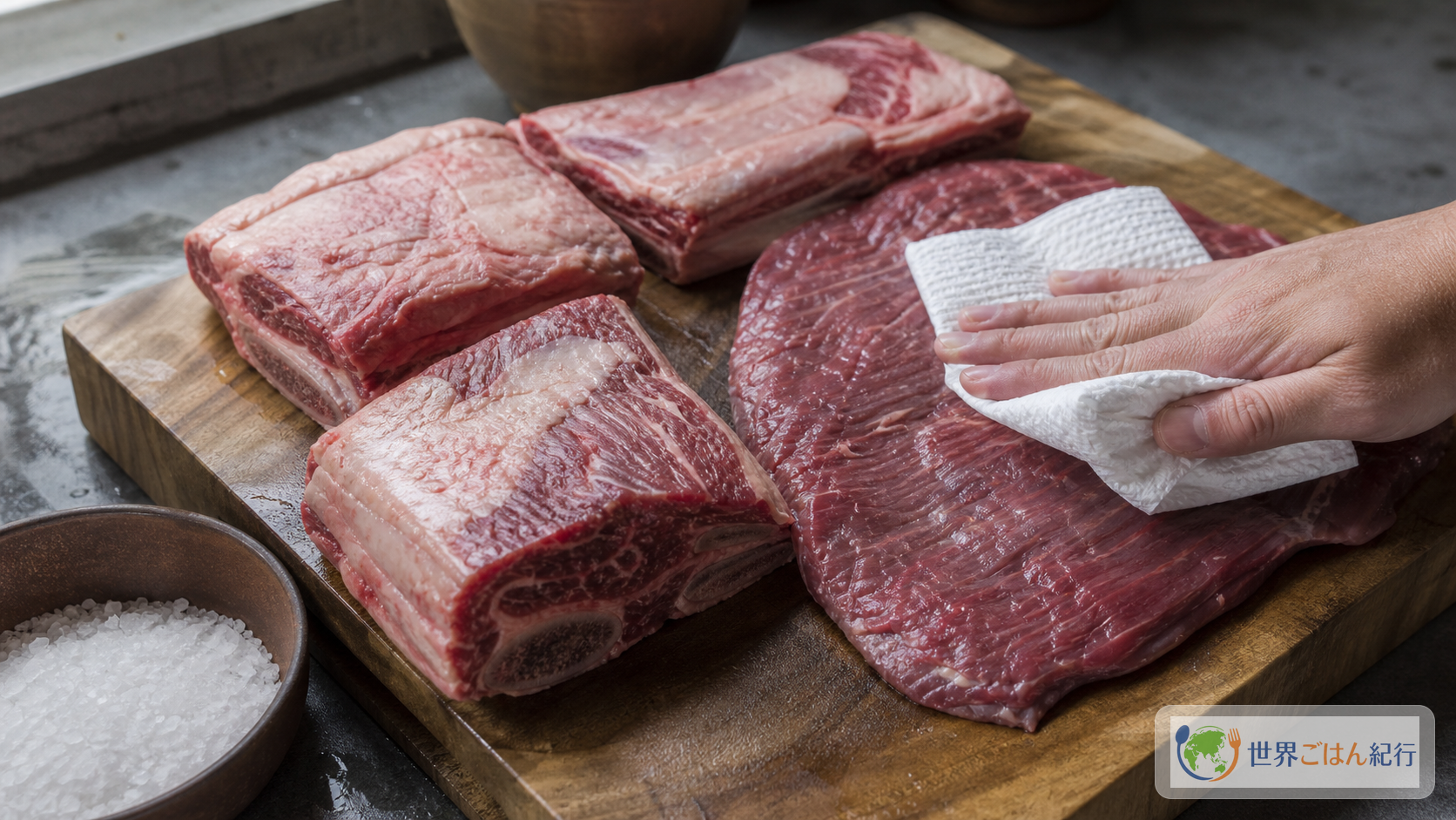手順1: 肉を戻して水気を取る