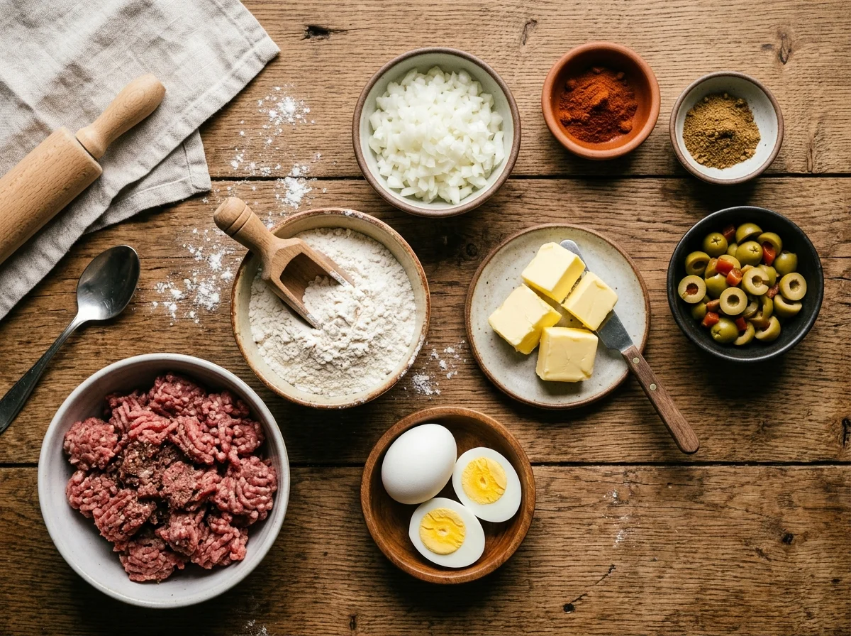 エンパナーダの材料を並べた様子