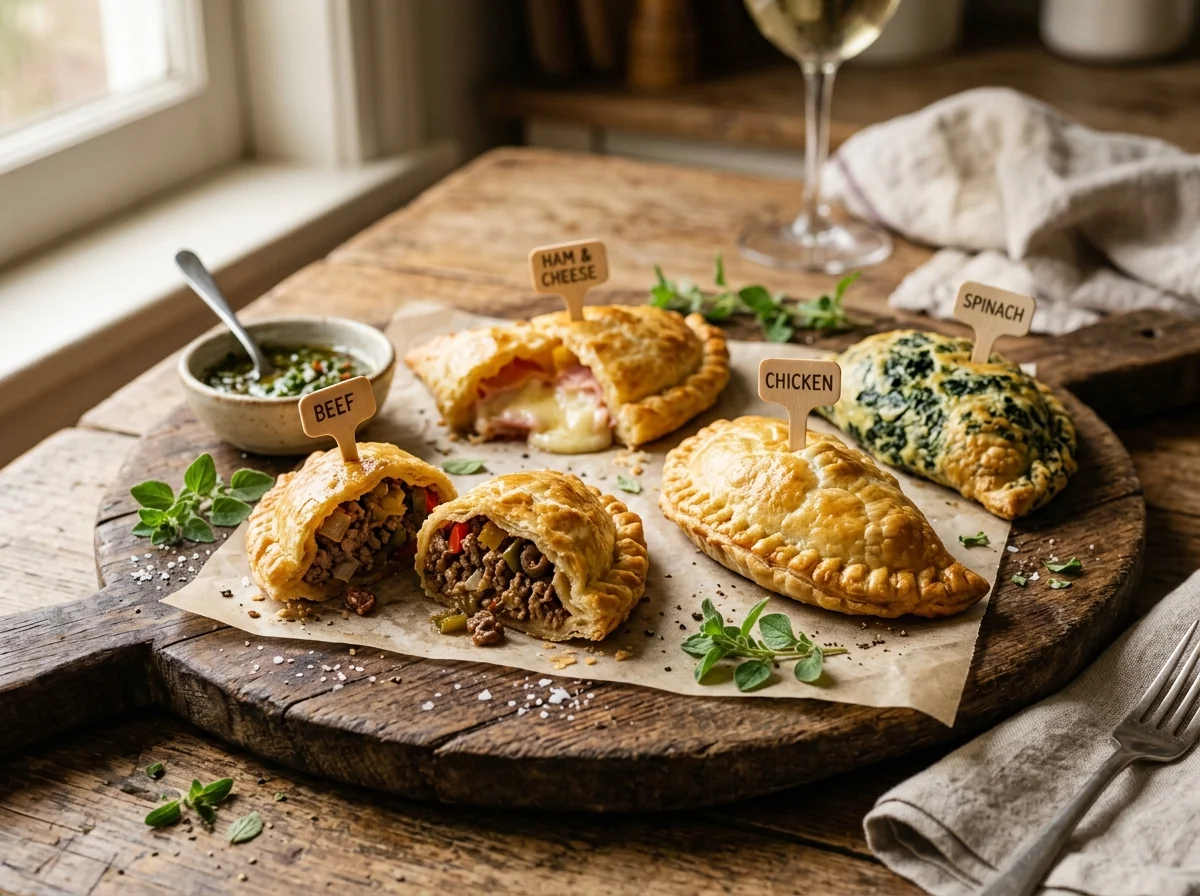 さまざまなフィリングのエンパナーダ