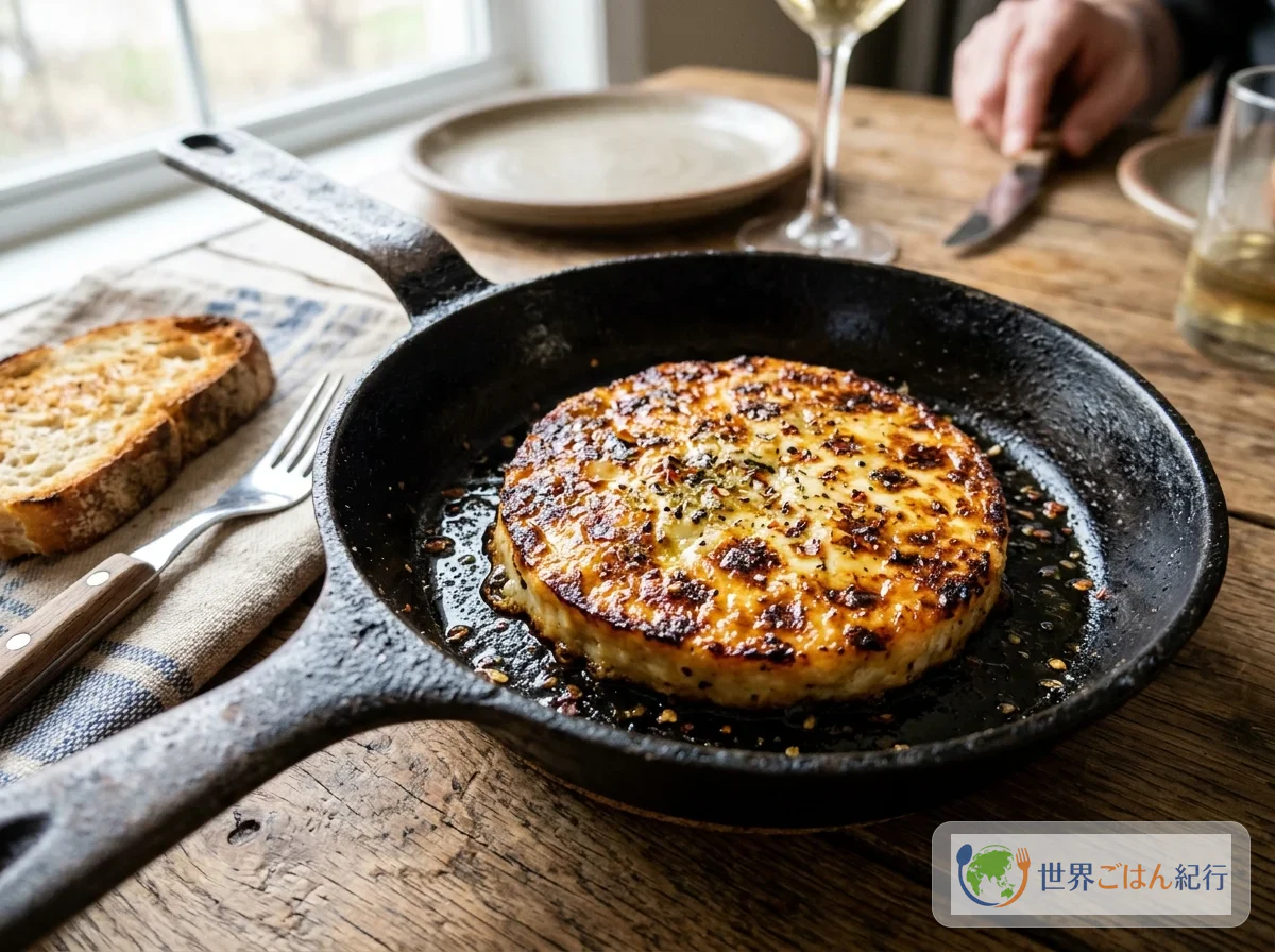 Provoleta con la superficie dorada y la forma intacta