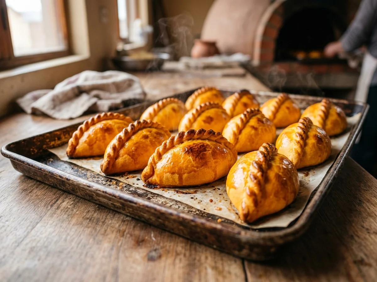 手順13: 220度に予熱したオーブンで20〜25分焼く。生地が黄金色〜オレンジ色になり、底面がしっかり焼けたら完成