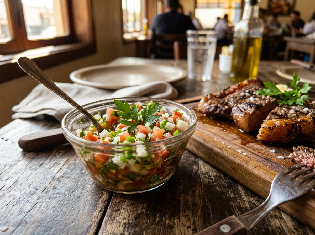 ヴィナグレッチ。トマト・玉ねぎ・パセリを細かく刻んだブラジルの万能サルサ