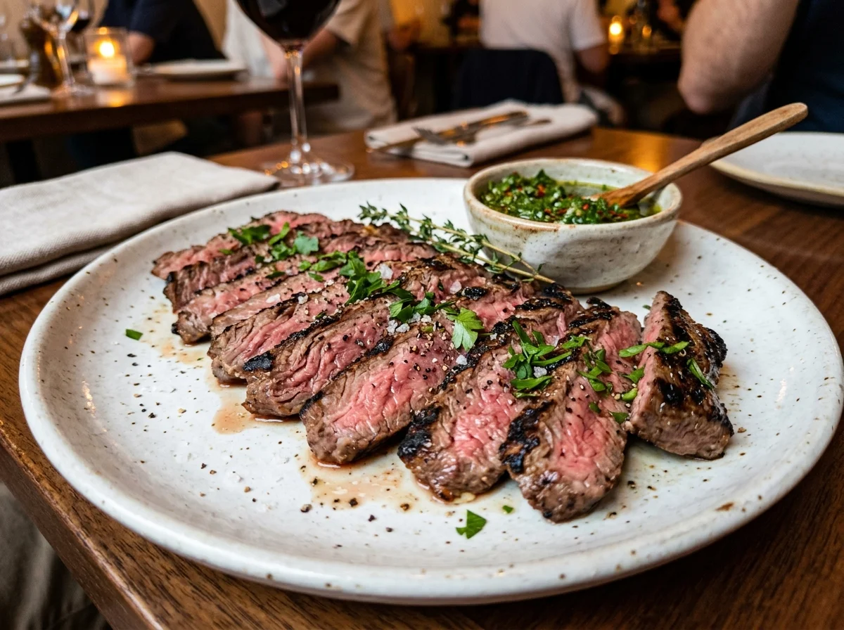 手順8: ハラミを焼く(片面6〜8分): ハラミはイチボより薄いため、焼き時間は短めです。強火で片面6〜8分ずつ焼き、表面に焼き色がついたら完成。繊維に対して垂直にスライスすると柔らかく食べられます。