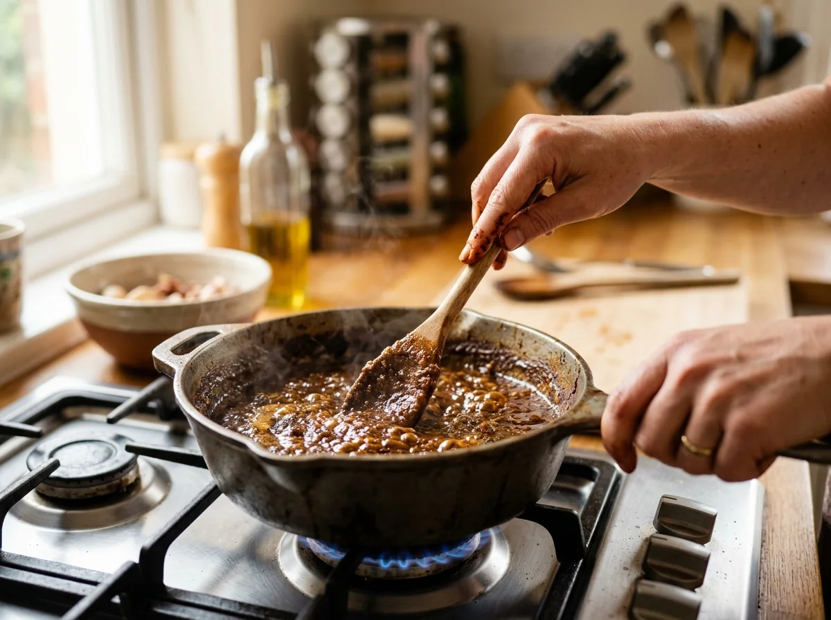 手順5: 焼いた材料を全てブレンダーに入れる。水戻しした唐辛子も加え、水150mlと一緒に滑らかになるまで撹拌する