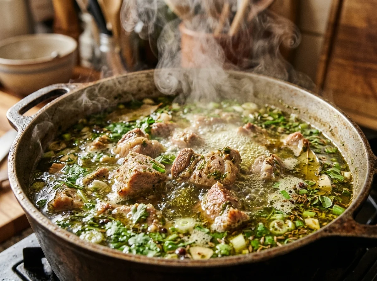 手順3: 豚肉を煮る（45分）