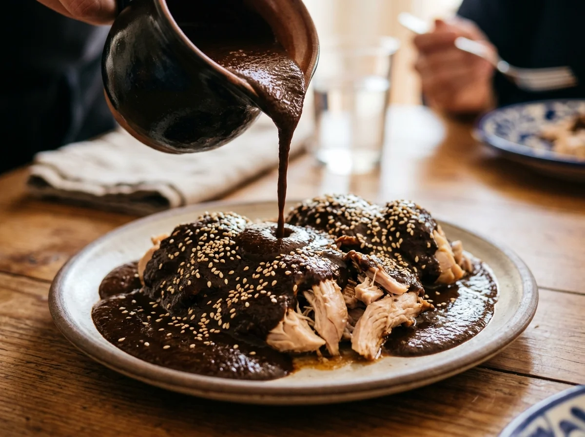 モレ・ポブラノ|メキシコの濃厚チョコレートソースの調理工程。1. 同じフライパンにサラダ油大さじ1を中火で熱する 2. アーモンド、ピーナッツを入れ、軽く色づくまで3分炒める