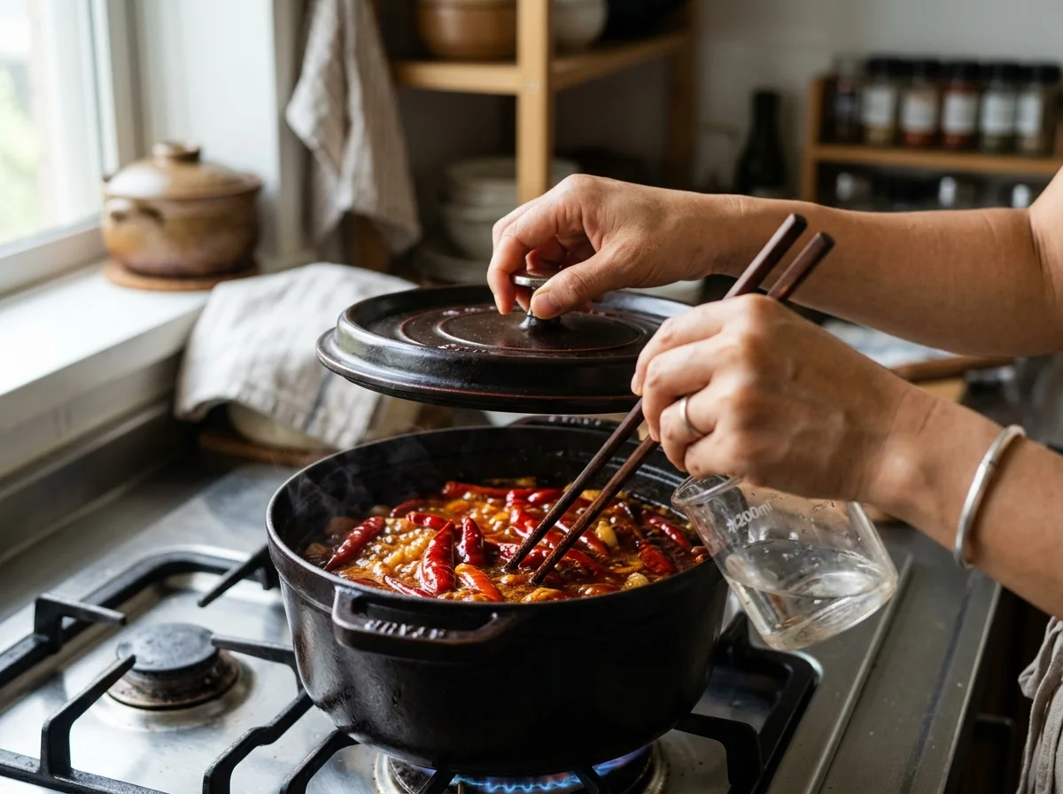 手順2: 鍋にバターを溶かし、玉ねぎとにんにくを中火で炒める。しんなりしたらトマトを加えて2分炒める