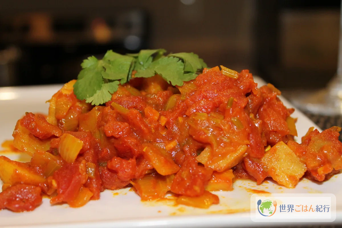 アロゴビのバリエーションを皿に盛った様子